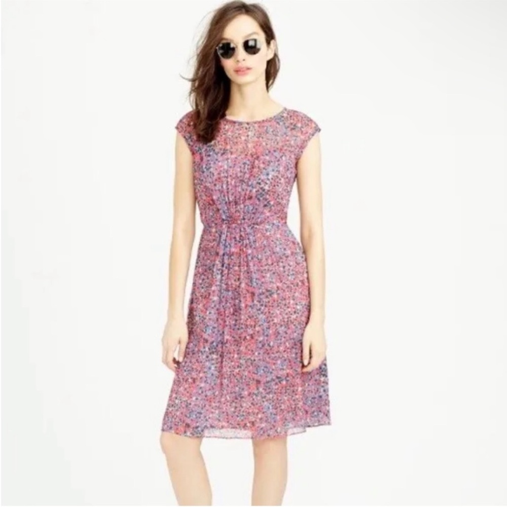 J Crew Silk Sweet Meadow Abstract Dot Print Dress 4